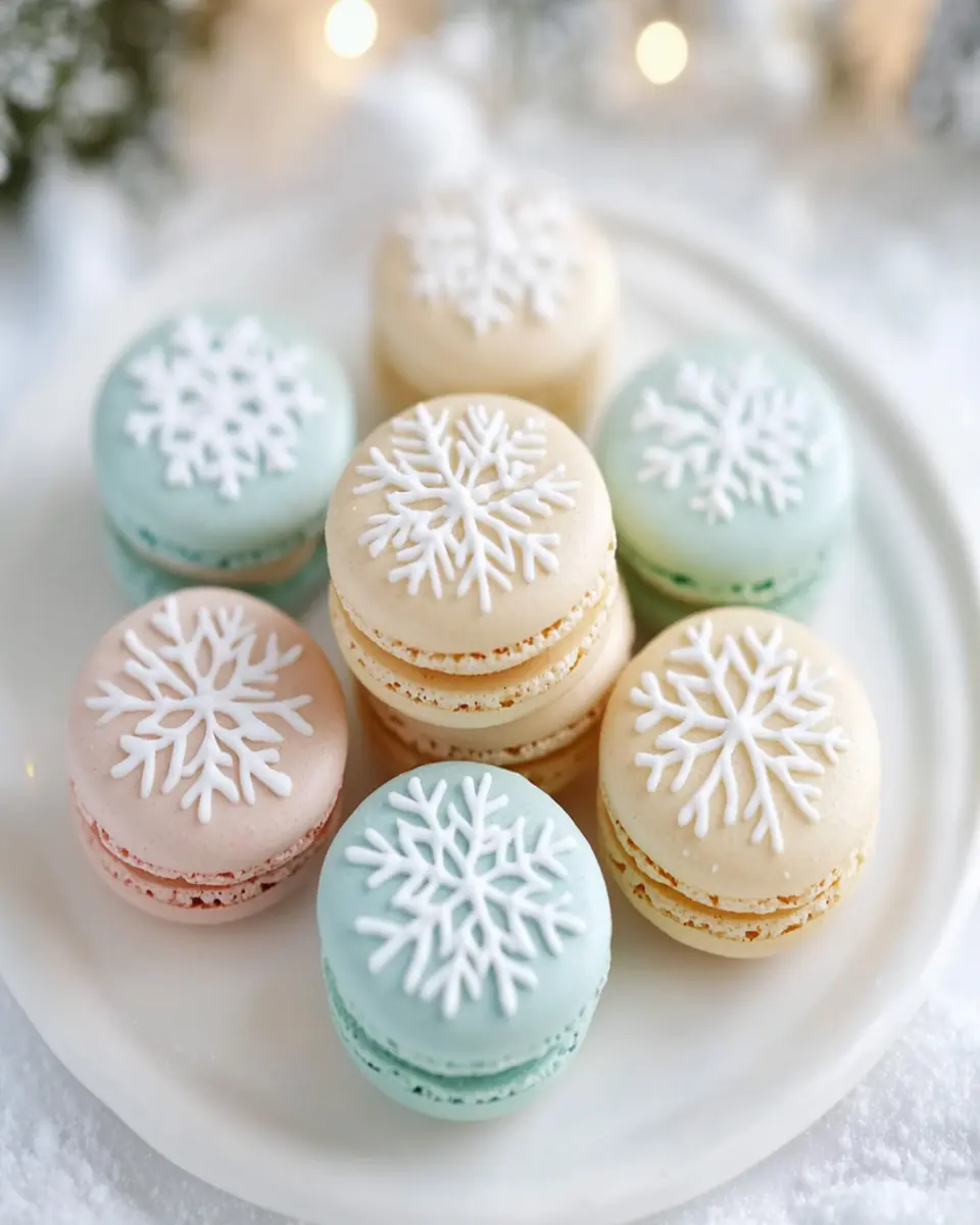 Winter Wonderland Snowflake Macarons First Image First Image