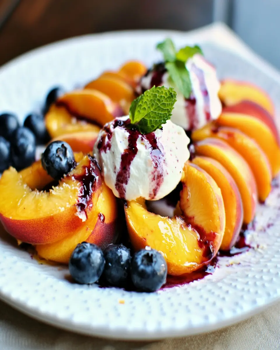 Peaches and Blueberries with Mascarpone: A Juicy Delight