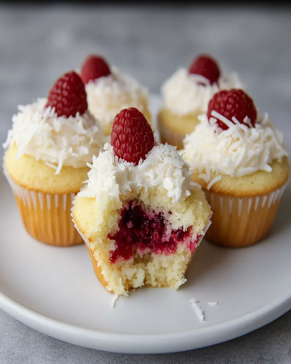 Keto Coconut Raspberry Cupcakes First Image First Image