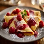 Crepes With Raspberry-Cassis Sauce First Image First Image
