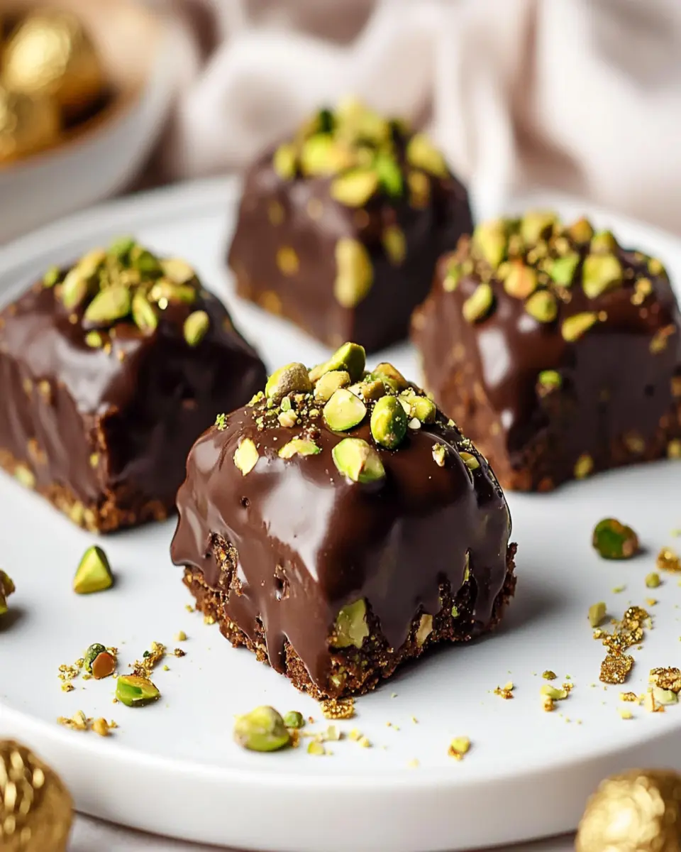 Keto Pistachio Ferrero Rocher Brownies First Image First Image