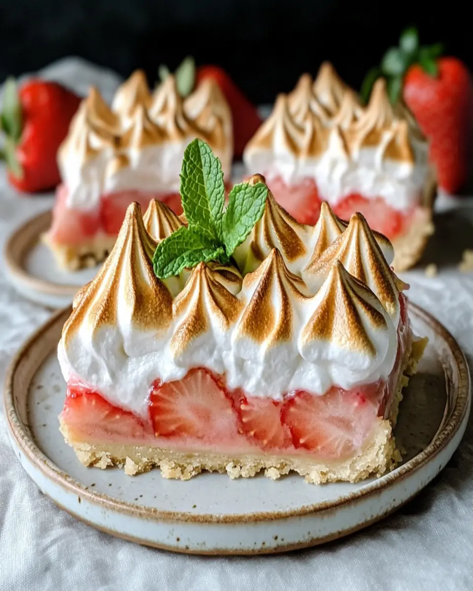 Low Carb Strawberry-Rhubarb Meringue Pie Bars You’ll Crave