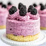 Keto Lemon Poppy Seed Cake with Blackberry Buttercream First Image First Image