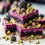 Easy Keto Blackberry Pistachio Dessert Bars First Image First Image
