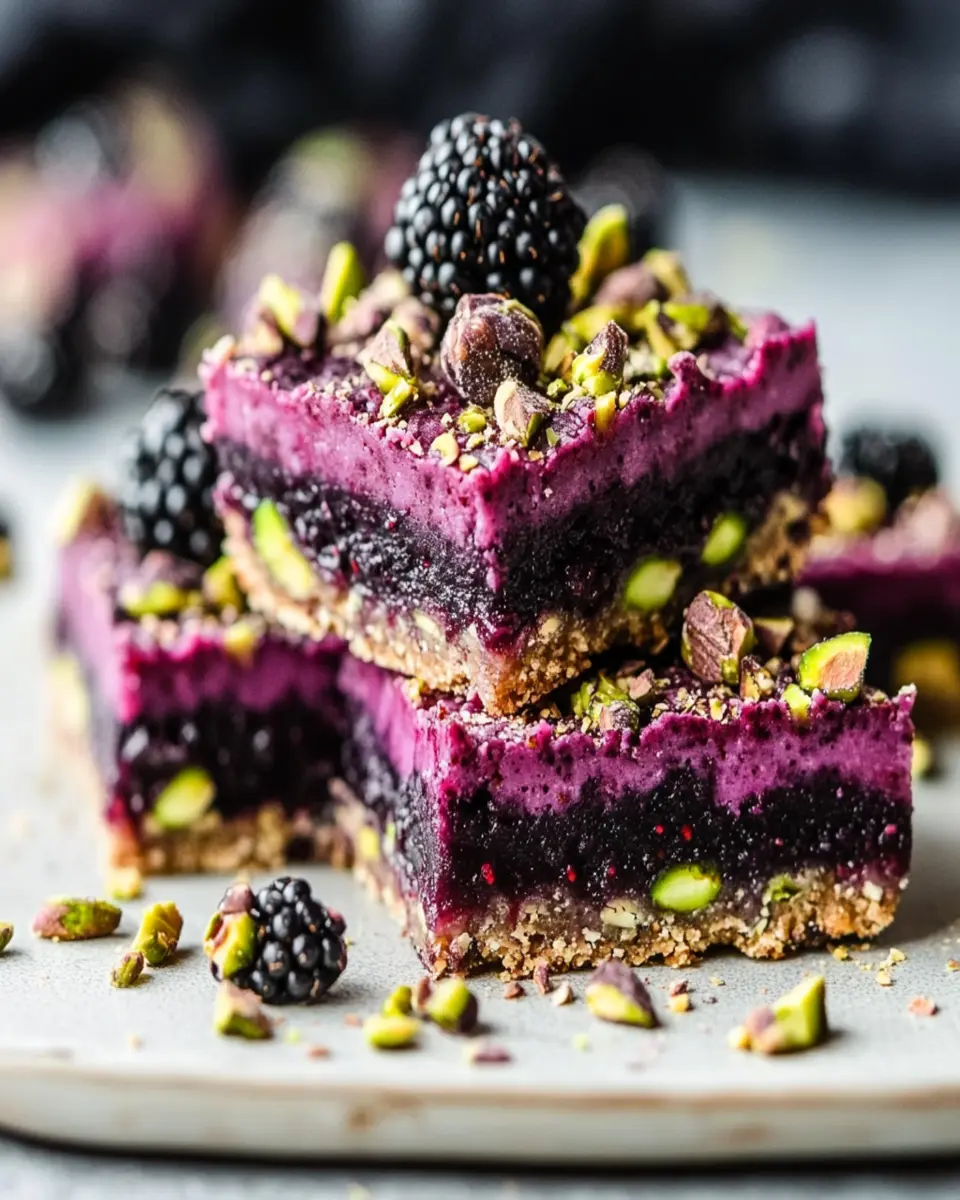 Easy Keto Dessert Bars: Irresistibly Fruity Blackberry Pistachio