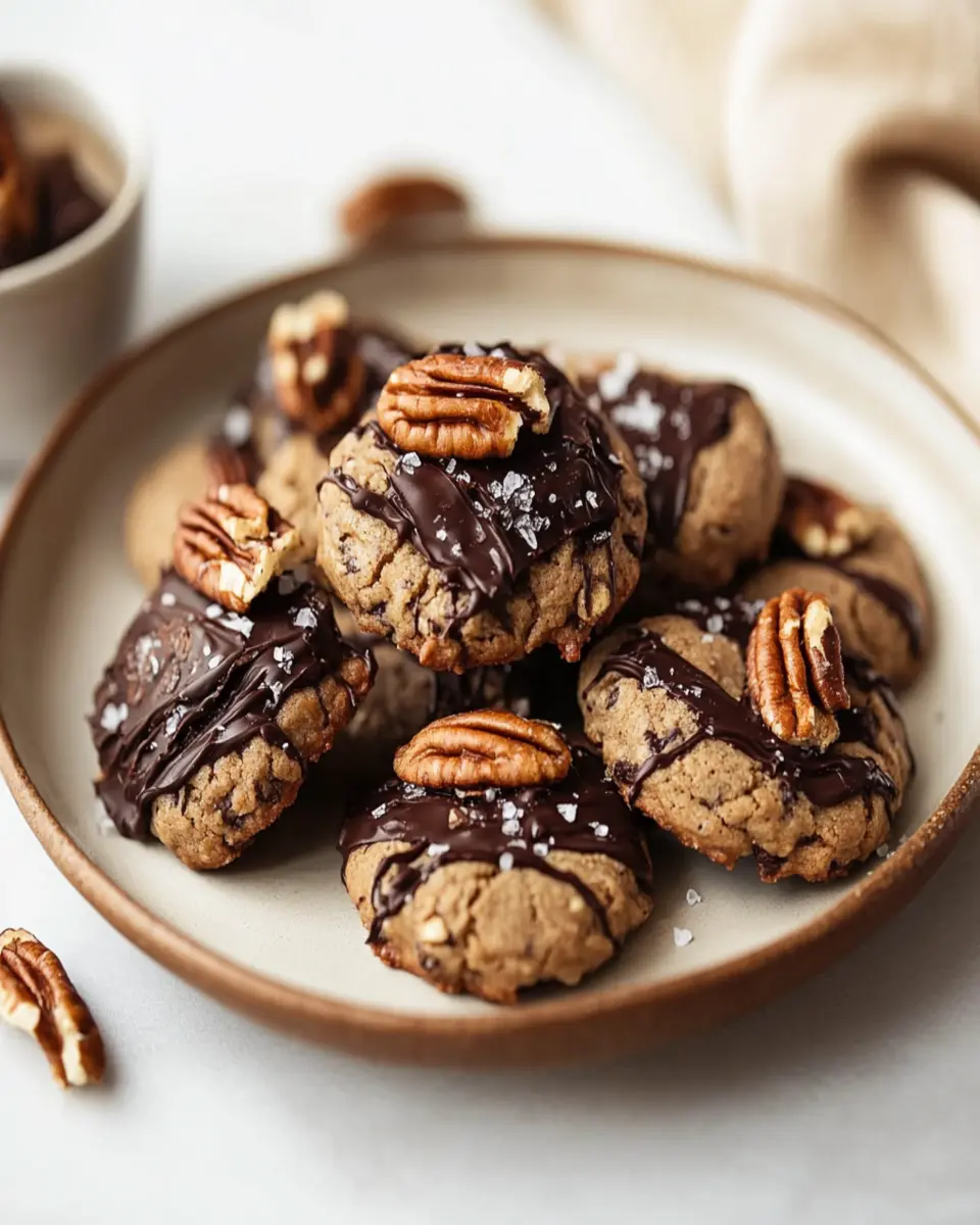 Low-Carb Pecan Softies: Irresistibly Gooey with Sea Salt & Dark Chocolate