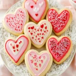 Valentine’s Day Heart Sugar Cookies First Image First Image