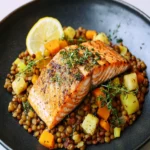 Salmon with Braised Lentils First Image First Image