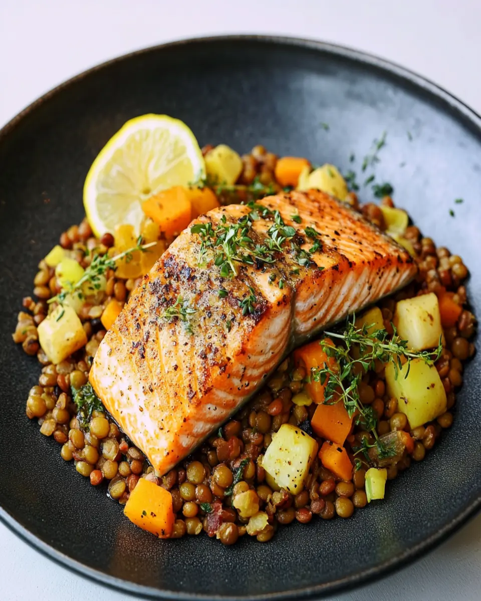 Salmon with Braised Lentils: A Cozy, Flavor-Packed Delight