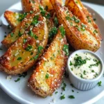 Crispy Garlic Parmesan Potato Wedges First Image First Image