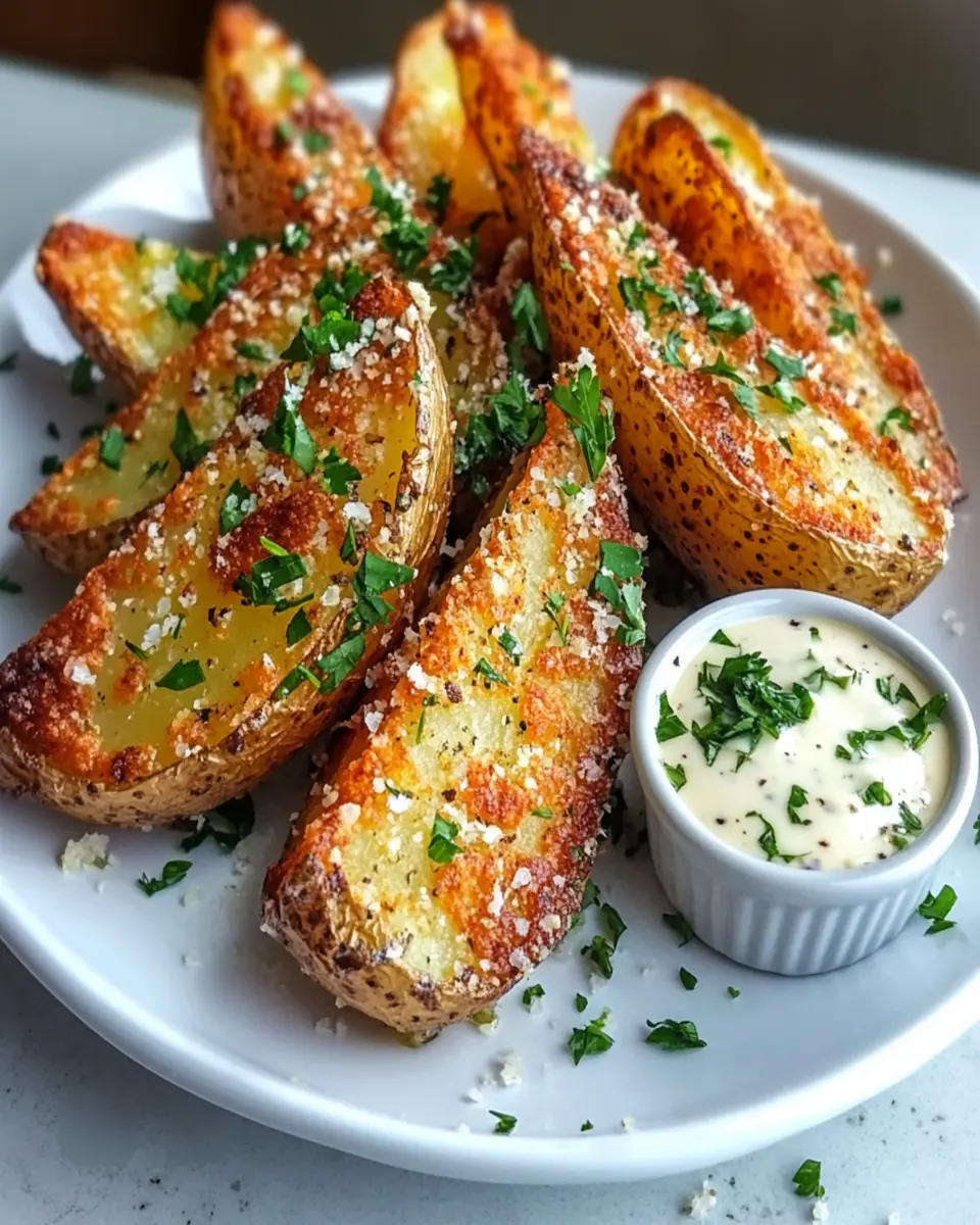 Crispy Garlic Parmesan Potato Wedges: Irresistibly Crunchy Delight