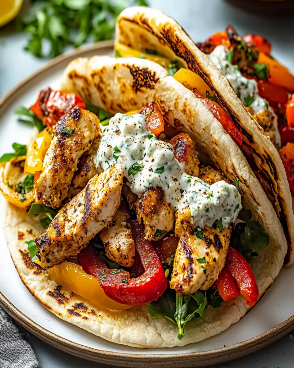 Lemon Garlic Chicken Pitas: Juicy Flavor with Feta Tzatziki!