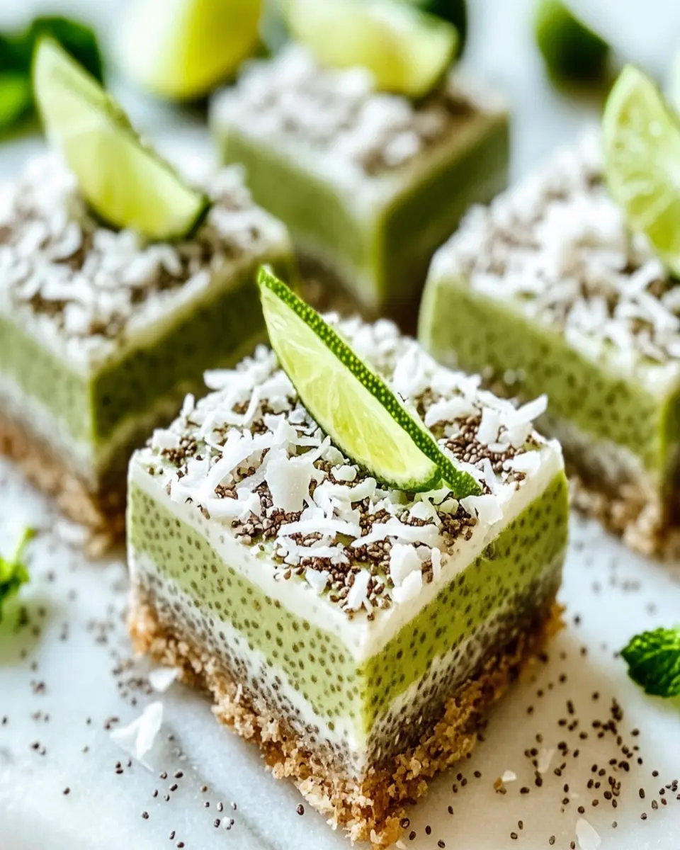 Refreshing No-Bake Chia Pudding Bars: Zesty Coconut Lime Bliss