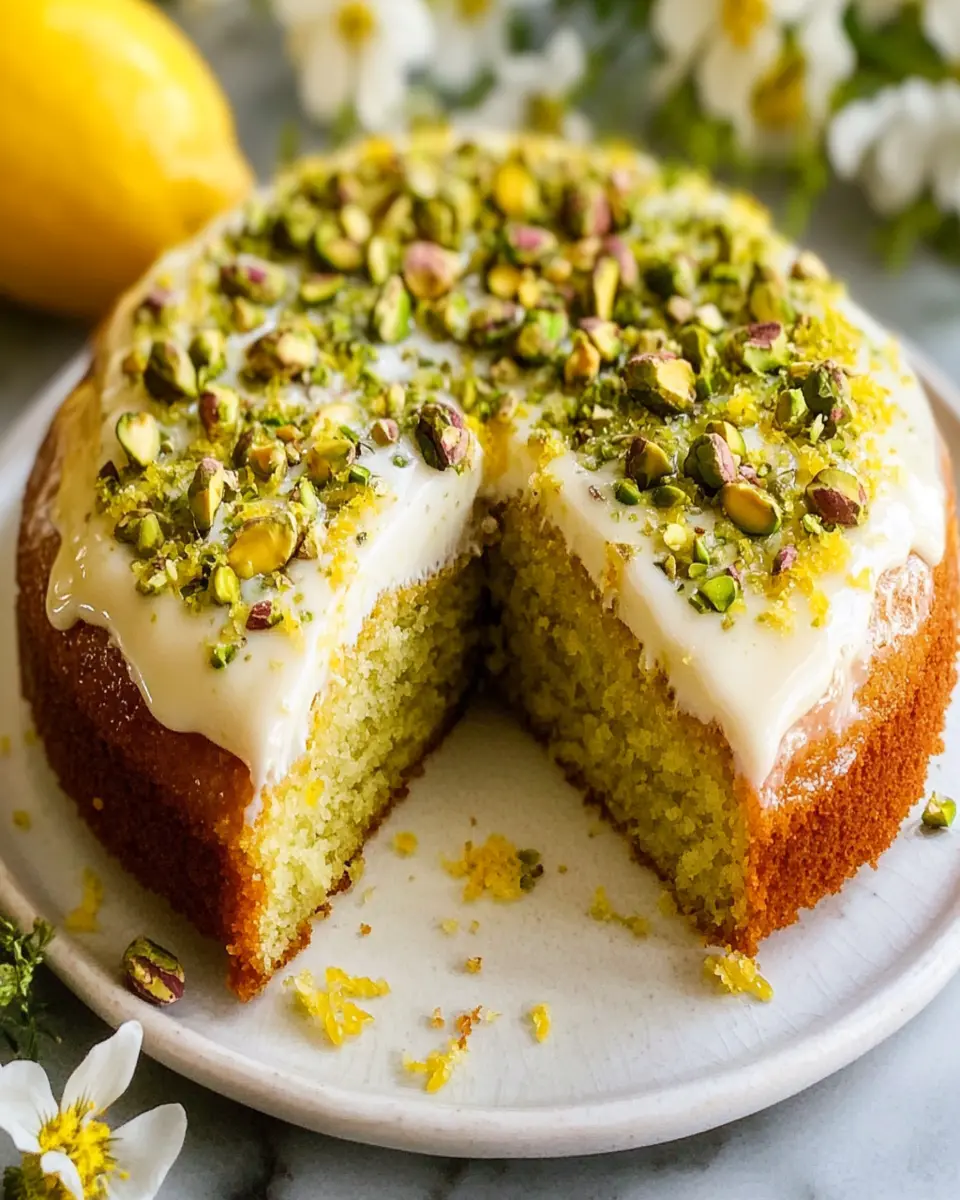 Luscious Lemon Pistachio Milk Cake to Brighten Your Day