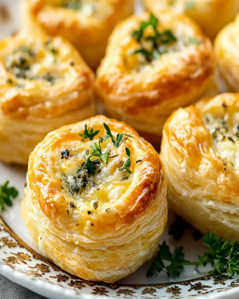 Herb Cheese Stuffed Puff Pastry Bites: Irresistibly Gooey Delight