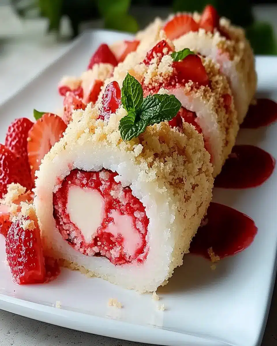 Strawberry Shortcake Cheesecake Sushi Rolls First Image First Image