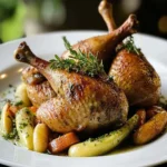 Roasted Quail with Duck Fat and Fresh Herbs First Image First Image