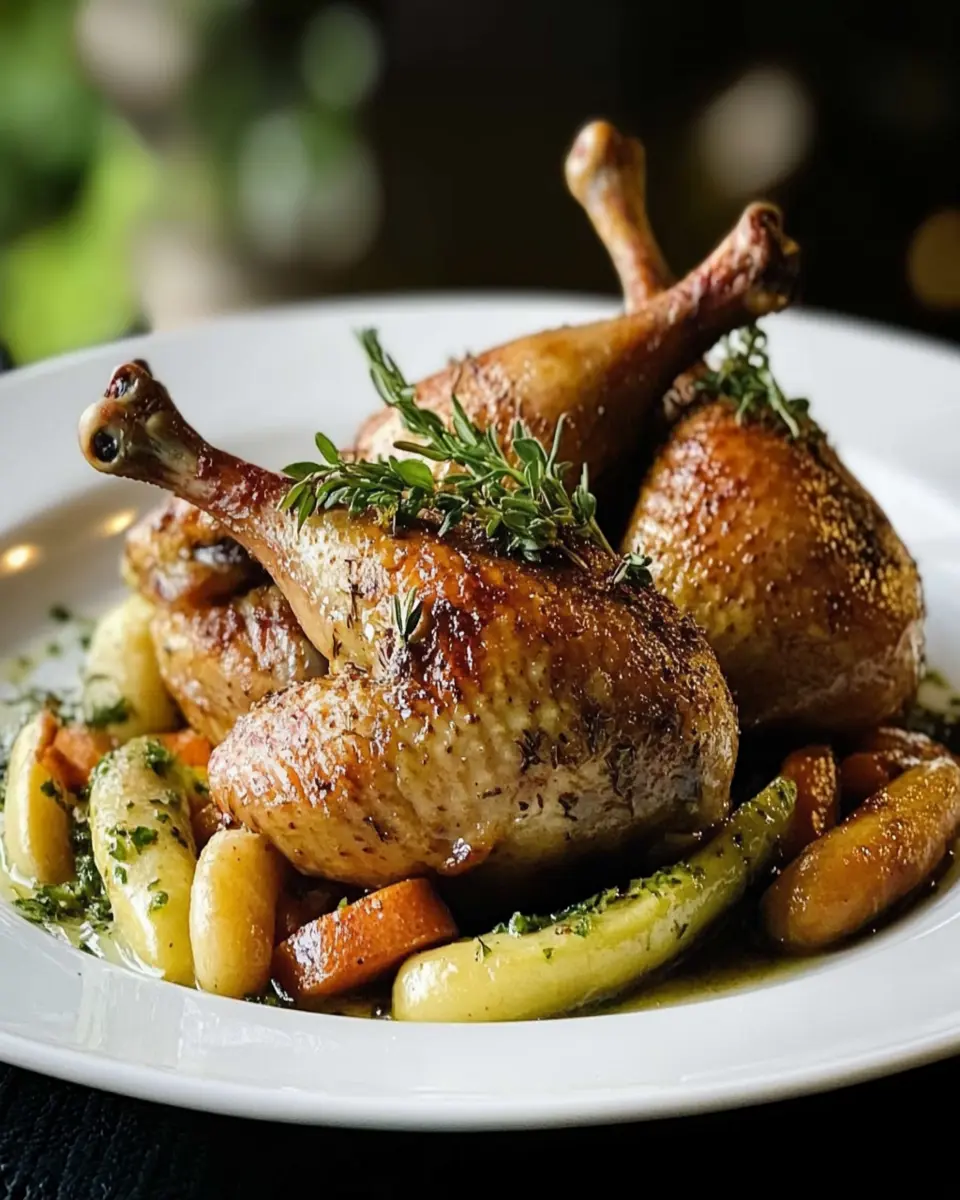 Roasted Quail with Duck Fat: Indulgent Fresh Herb Delight