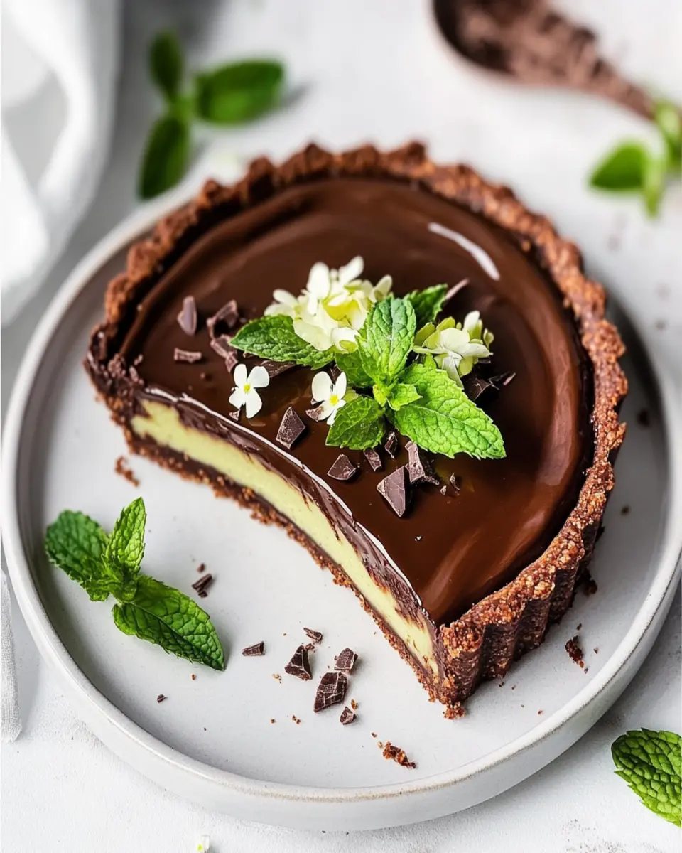 Vegan Mint Chocolate Tart: Indulge in Pure Plant-Based Bliss