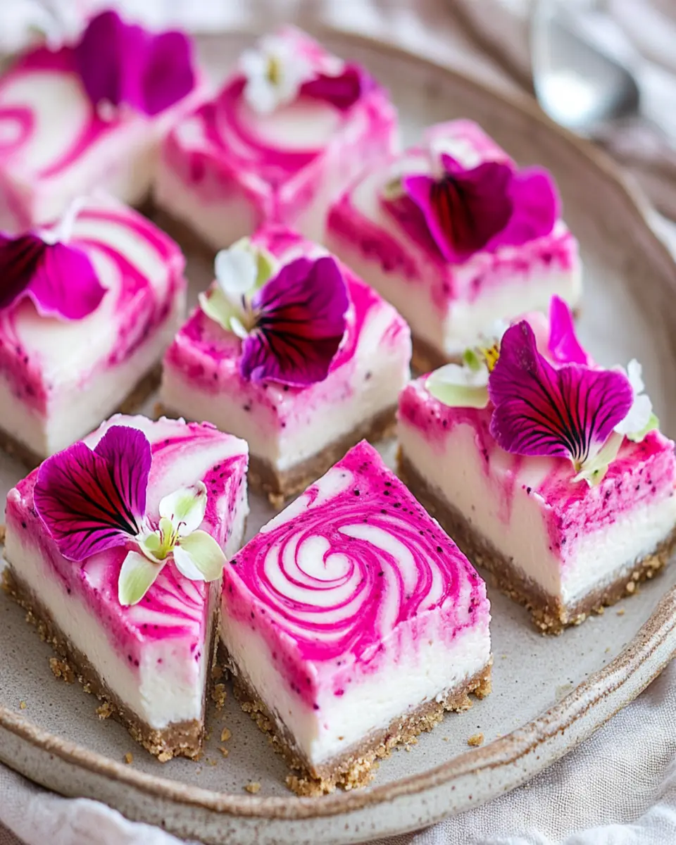 Vegan Dragon Fruit Cheesecake Bars: Irresistibly Creamy Treats