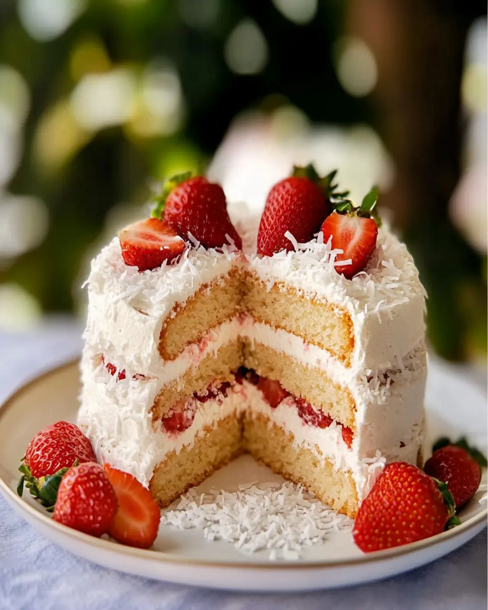 Tropical Strawberry Coconut Sponge Cakes that Wow Every Bite