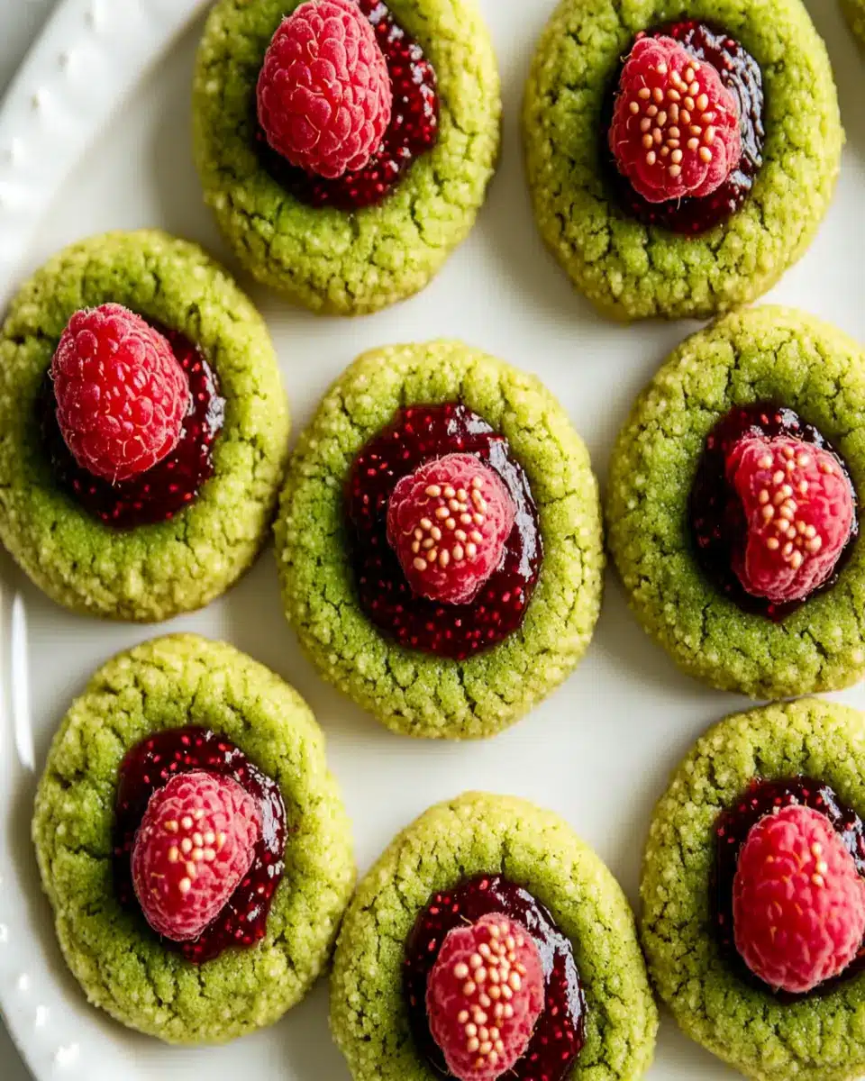 Matcha Thumbprint Cookies: Irresistibly Sweet with Raspberry Jam