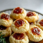 The BEST Cheesy Thumbprint Cookies with Bourbon Tomato Jam First Image First Image