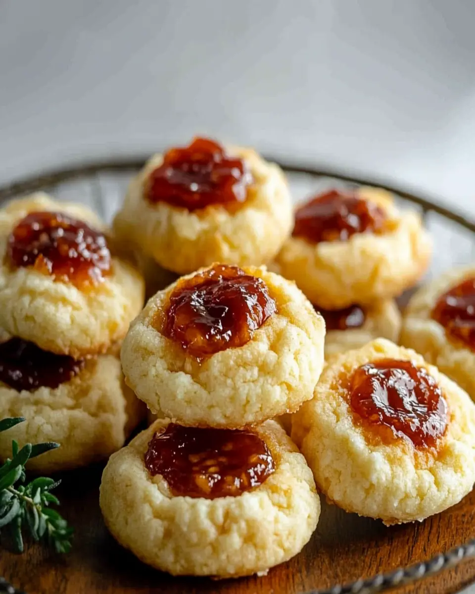 The BEST Cheesy Thumbprint Cookies with Bourbon Tomato Jam Magic