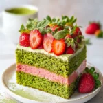 Strawberry Matcha Latte Cake First Image First Image