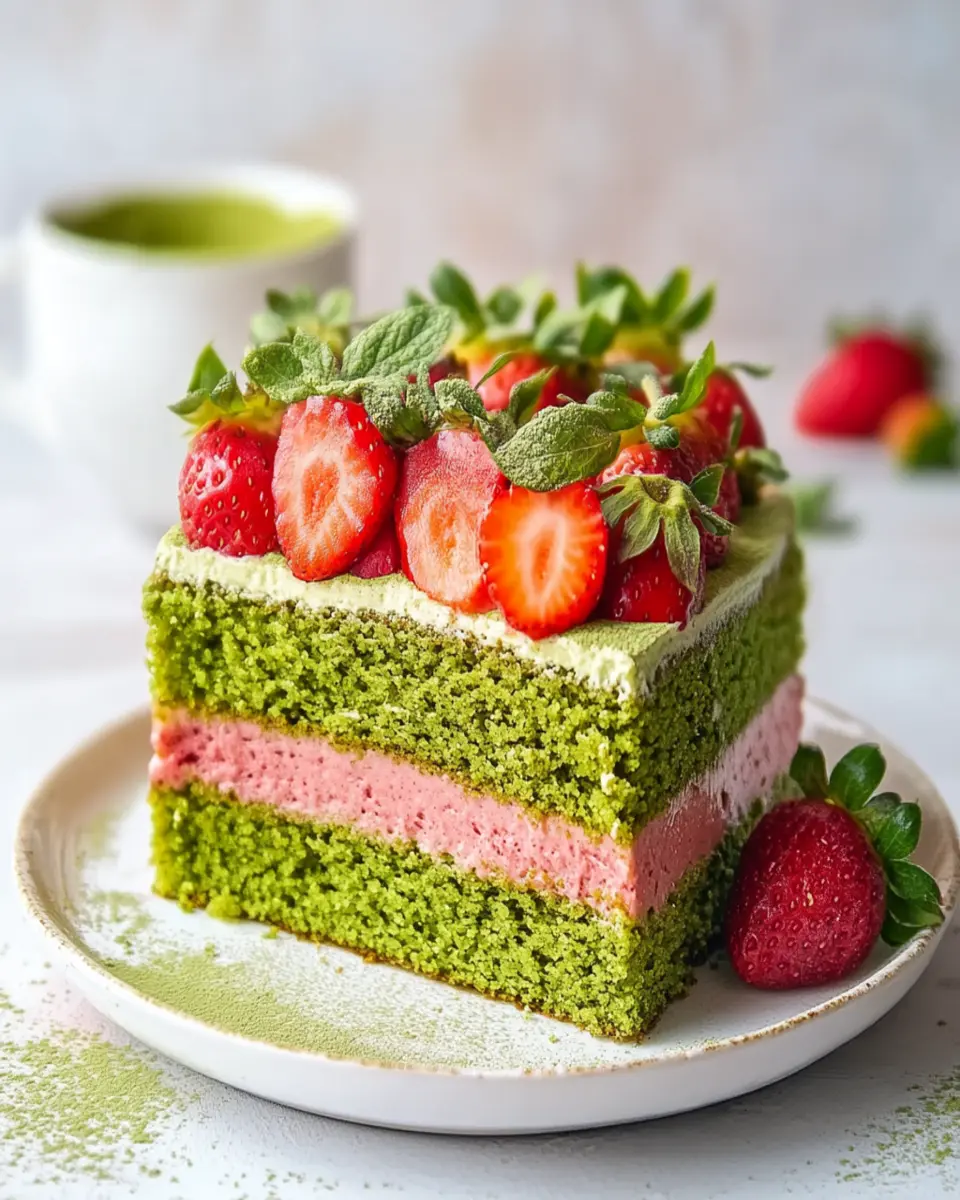 Strawberry Matcha Latte Cake: Indulgent Bliss in Every Slice