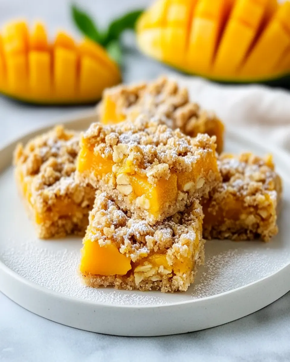 Mango Oatmeal Crumble Bars: Irresistibly Chunky and Delicious