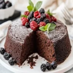 Flourless Black Cocoa and Chia Greek Yogurt Cake First Image First Image