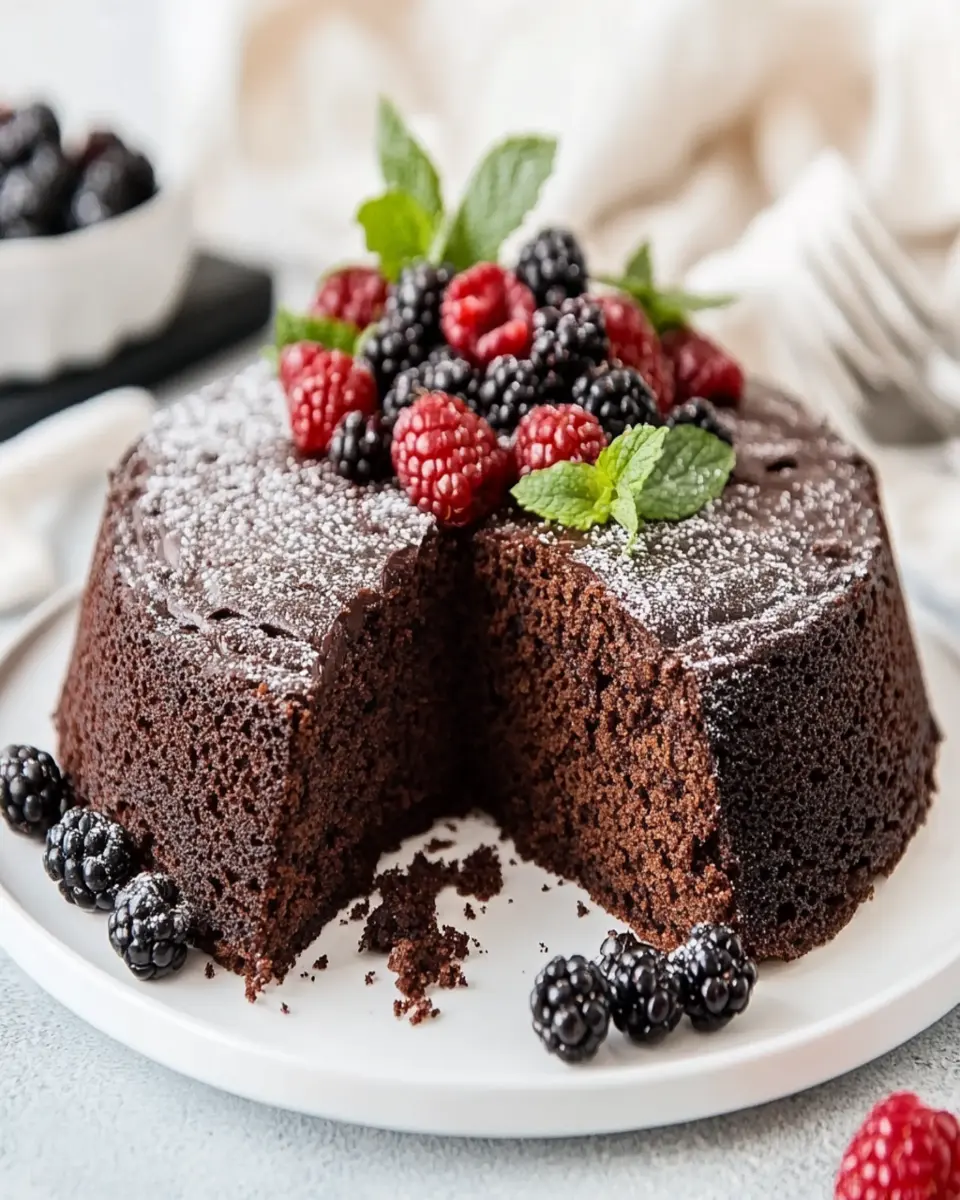 Flourless Black Cocoa Cake: Indulgent Chia Greek Yogurt Delight
