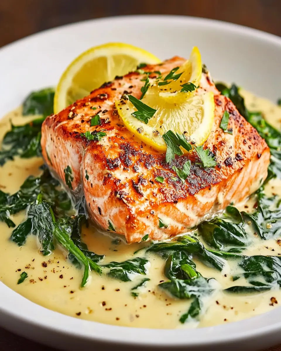 Creamy Salmon Florentine: Indulgent Bliss in Every Bite