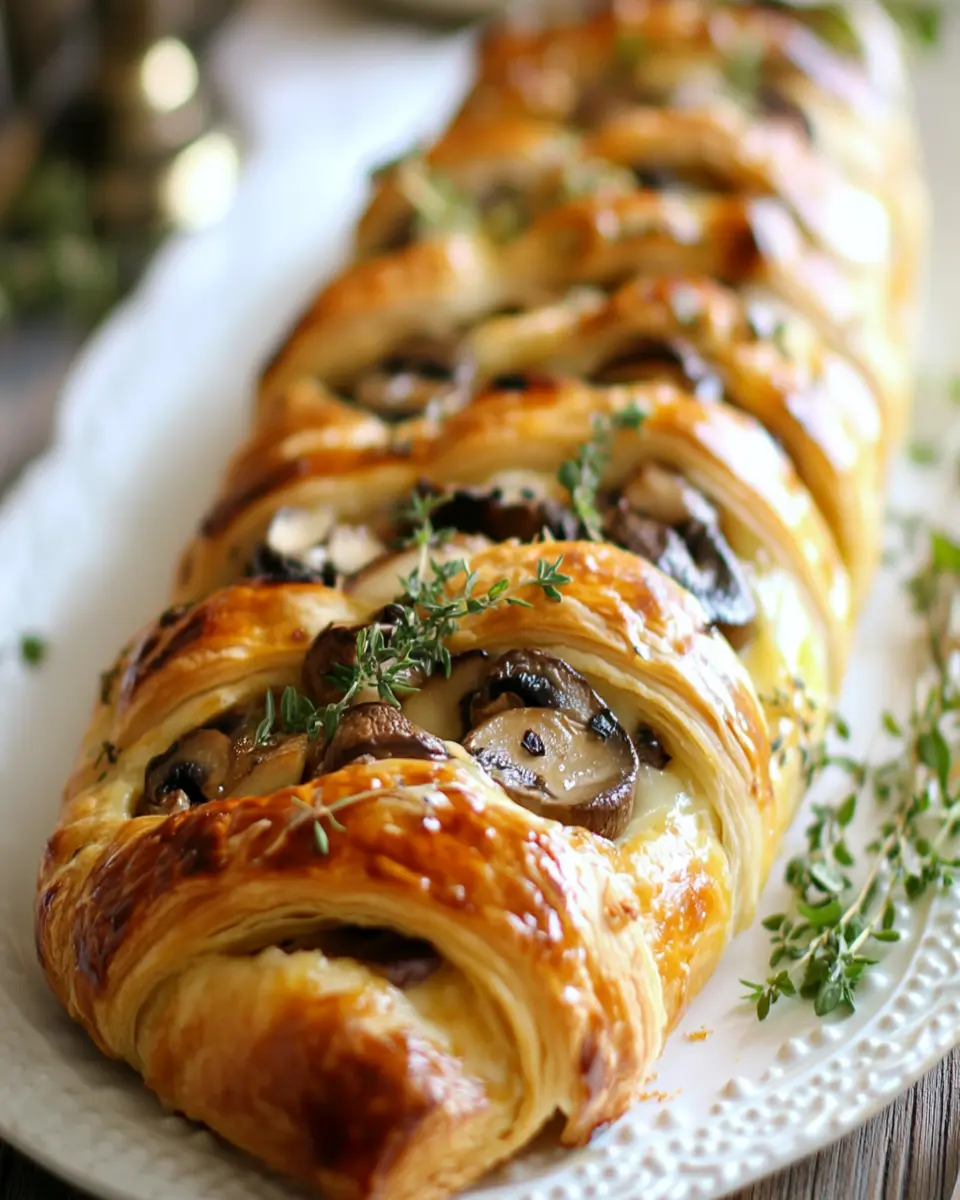 Savory Mushroom Puff Pastry: Irresistibly Cheesy Braid Delight