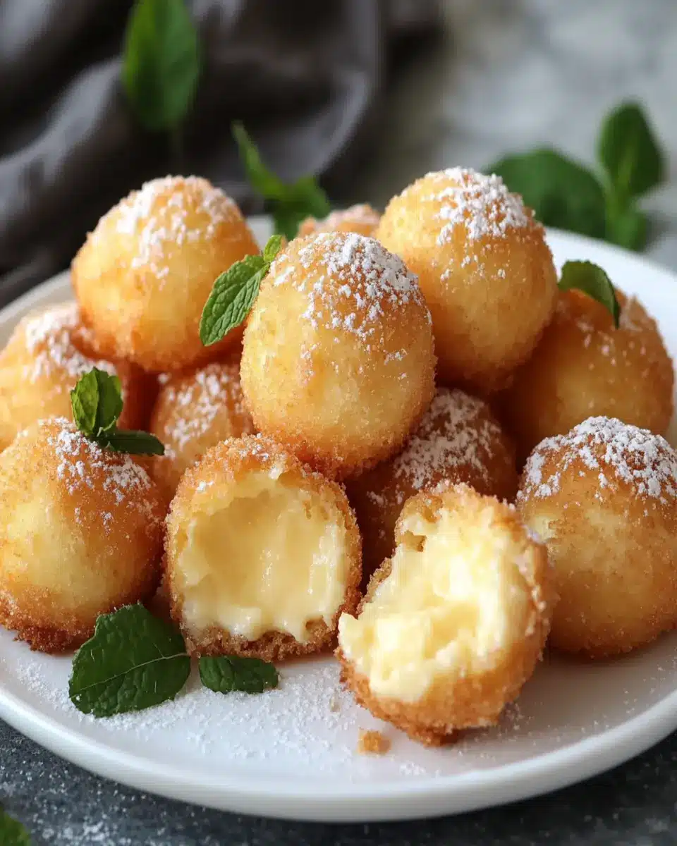 Crispy Golden Italian Cream Bombs: Irresistibly Velvety Indulgence