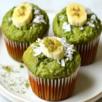 Fluffy Matcha Muffins with Banana & Coconut First Image First Image