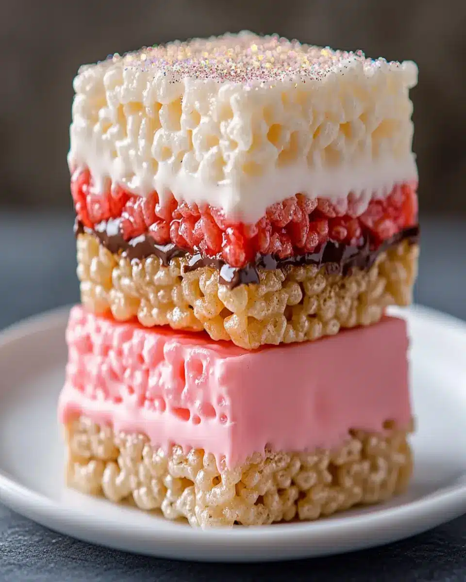 Neapolitan Rice Krispie Treats: Irresistibly Chewy & Fun