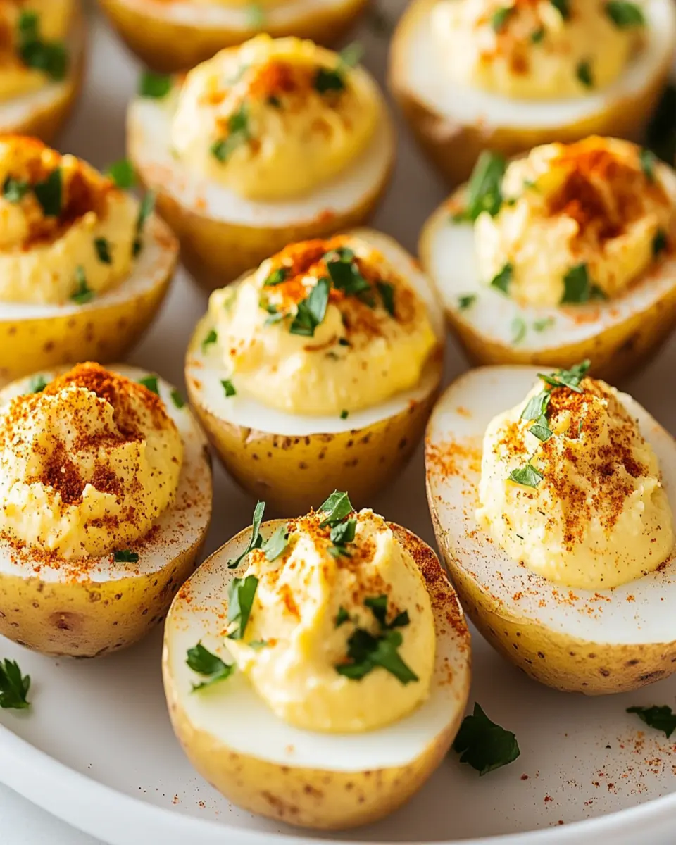 Easy egg sized deviled potatoes: Irresistibly creamy bites!