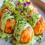 Salmon Balls with Creamy Avocado Sauce First Image First Image