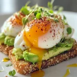 Panko Crusted Poached Eggs on Avocado Toast First Image First Image