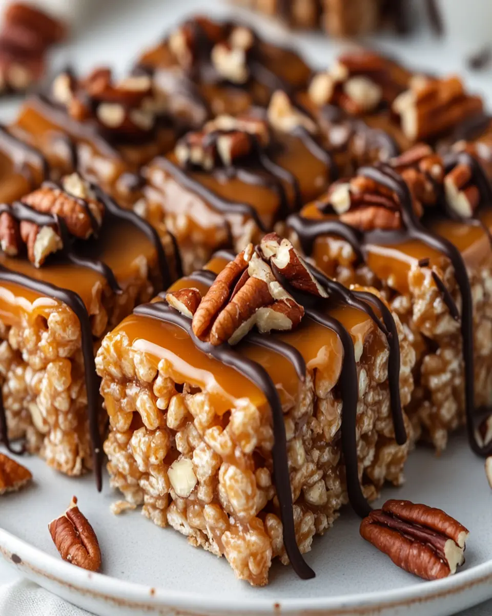 Caramel Turtle Rice Krispie Treats That Will Wow Everyone