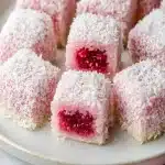 Raspberry Lamingtons With Jam And Coconut First Image First Image