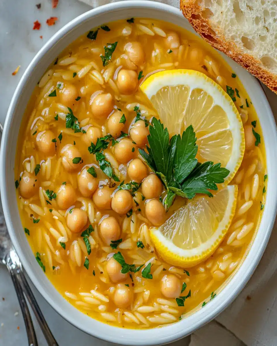 Lemon Chickpea Orzo Soup: The Best Cozy Comfort Bowl