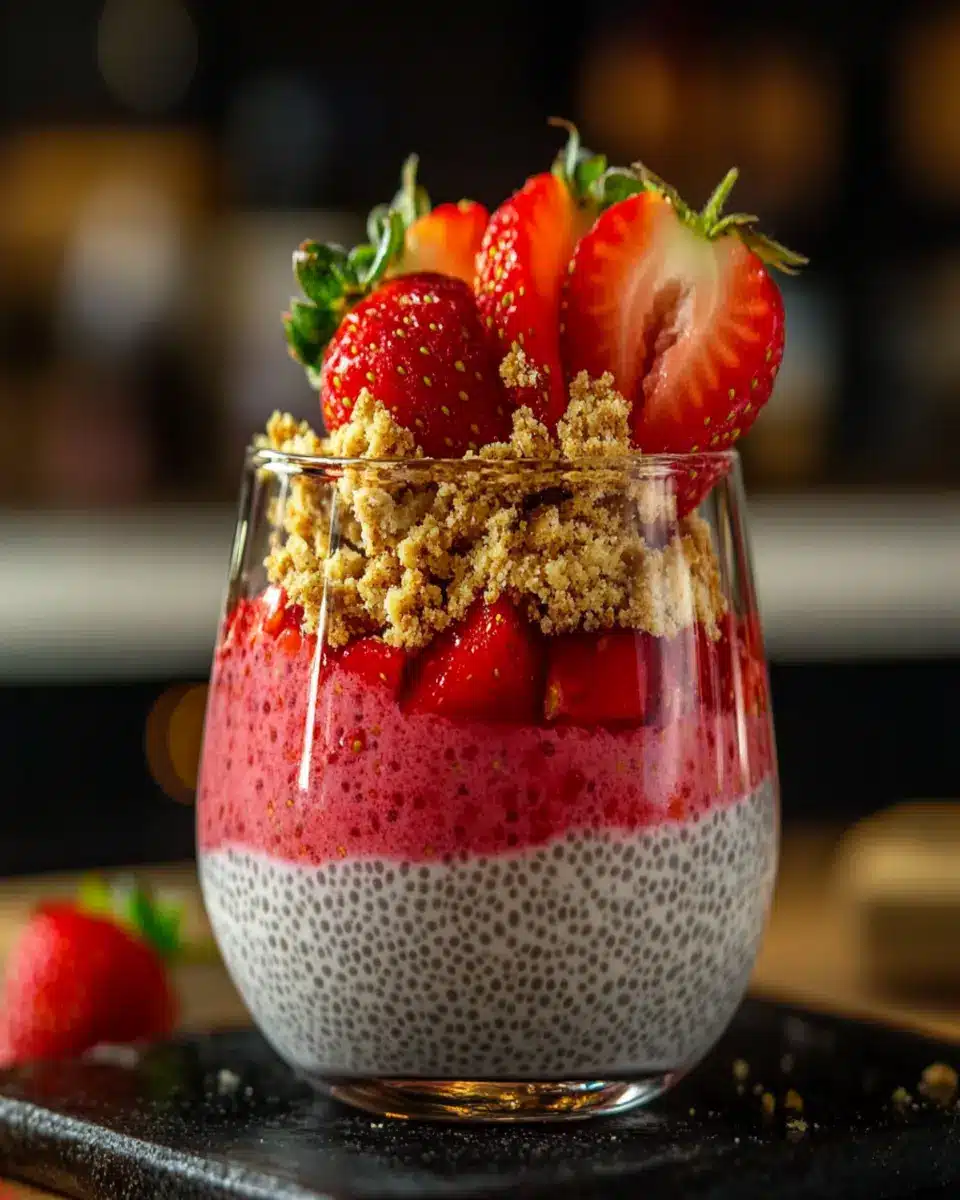 Strawberry Cheesecake Chia Pudding: Indulgent and Easy Delight