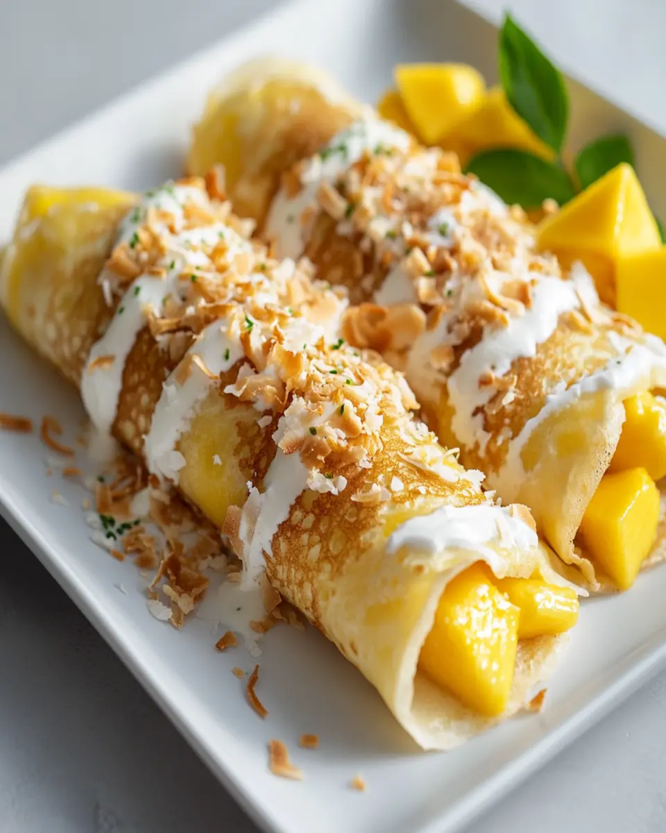 Pineapple, Mango and Coconut Crepes: A Tropical Indulgence