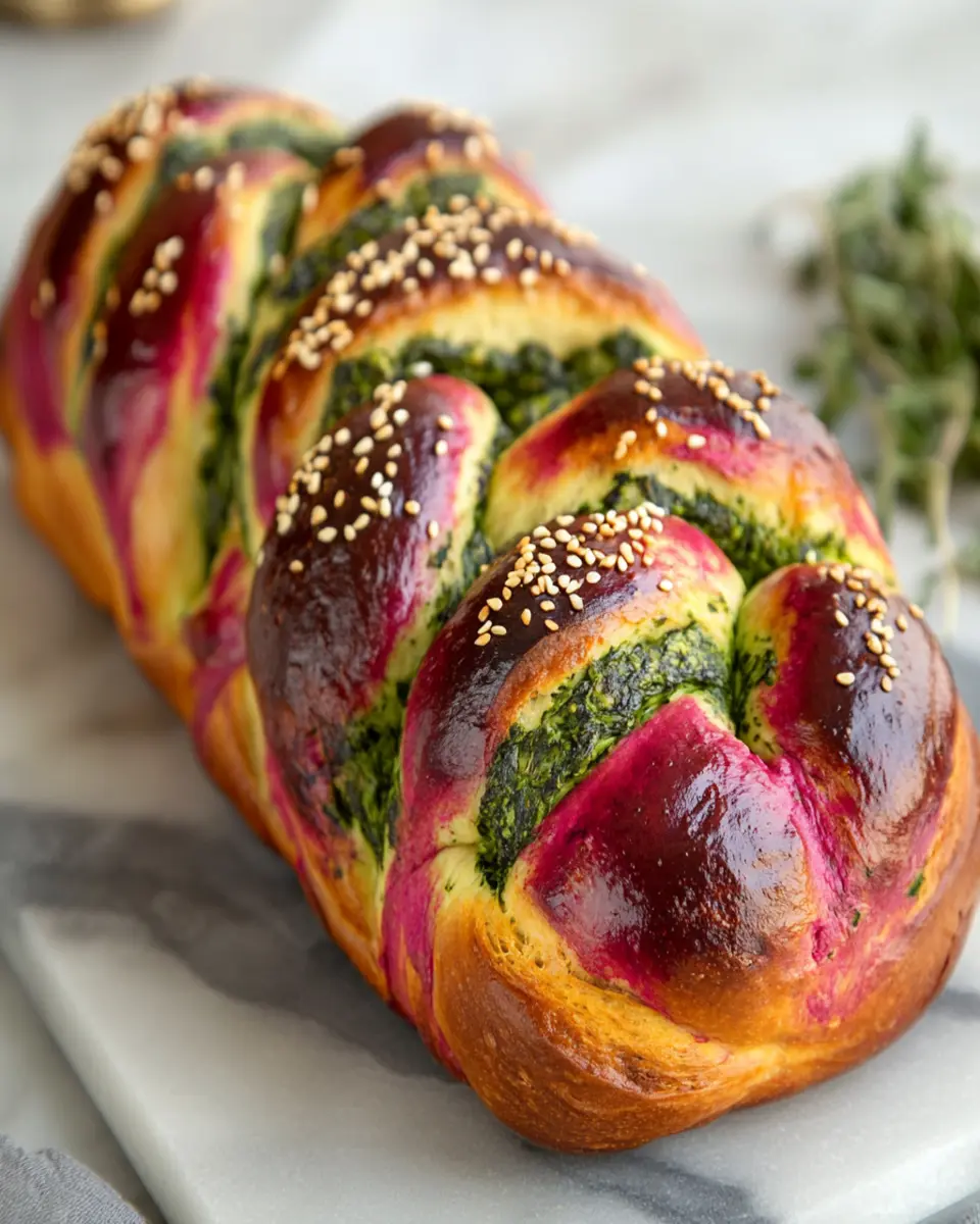 Vibrant Beet and Spinach Bread Braid: A Flavorful Twist!