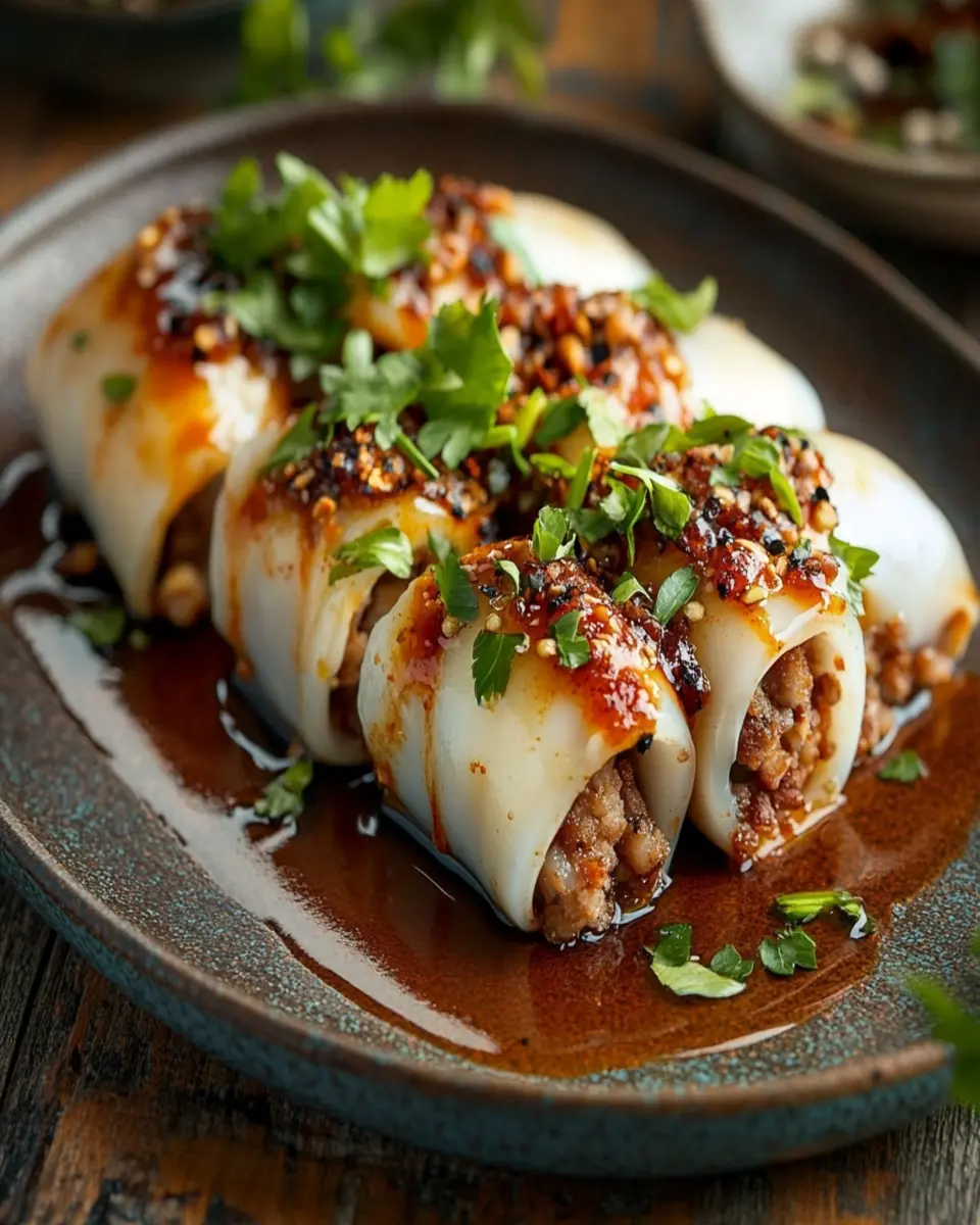 Squid Tubes Stuffed with Ground Pork: The Juicy Family Favorite