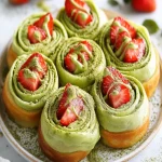 Strawberry Matcha Latte Rolls with Soft Dough and Creamy Filling First Image First Image
