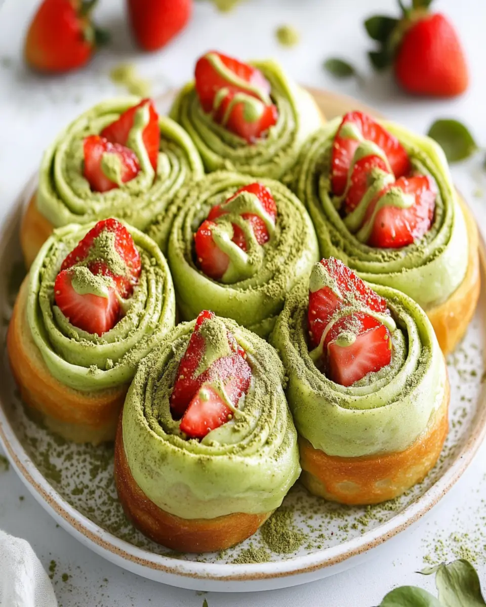 Strawberry Matcha Latte Rolls: Irresistibly Soft & Creamy